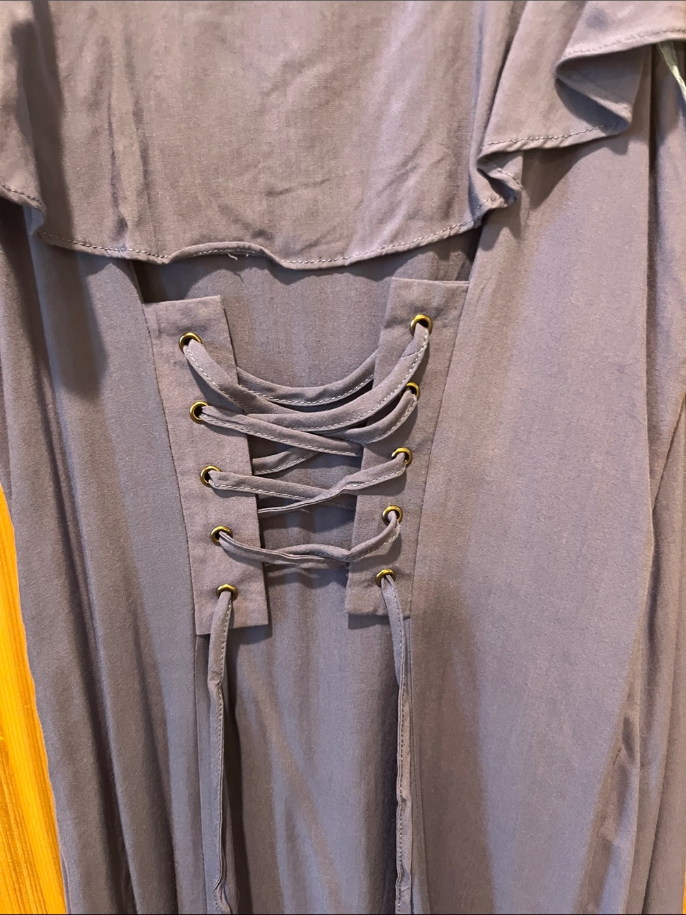 LA made Periwinkle Off-Shoulder High-Low Ruffle Dress - Picture 9 of 11